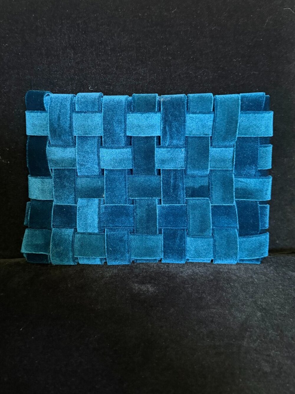 NWT Anthropologie Lindy Woven Velvet Clutch Crossbody Bag in Blue